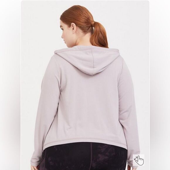 Torrid Hooded Cardigan Drape Sweater active top EUC lilac purple 5X plus size - Picture 3 of 15